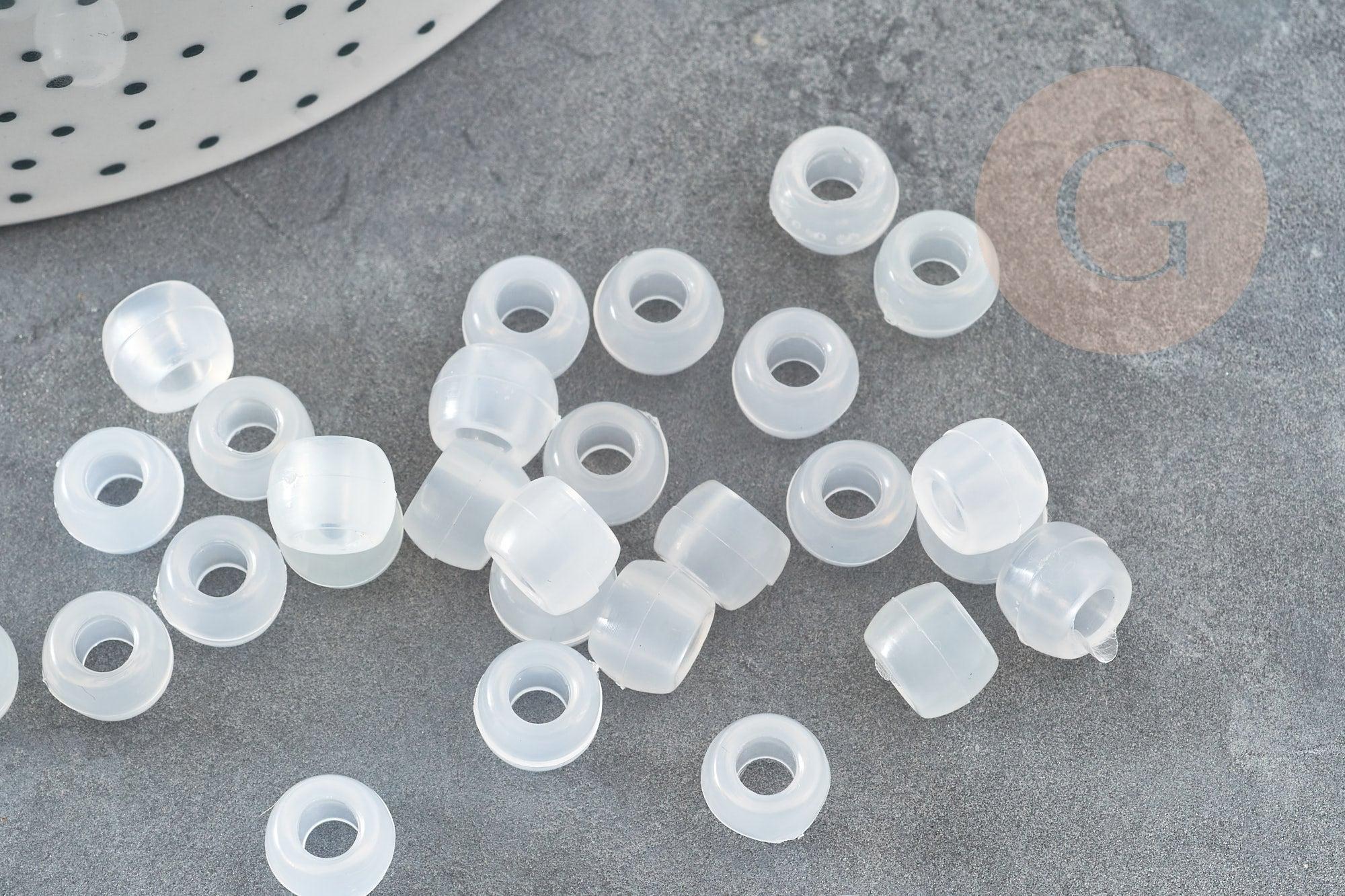 Gingerlily G9372 perles rondelles plastique UV blanc 8mm x50