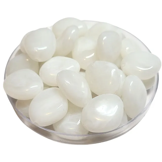 ARTSHOP Galets TIKA 1 perle blanc marbré x1 23MM