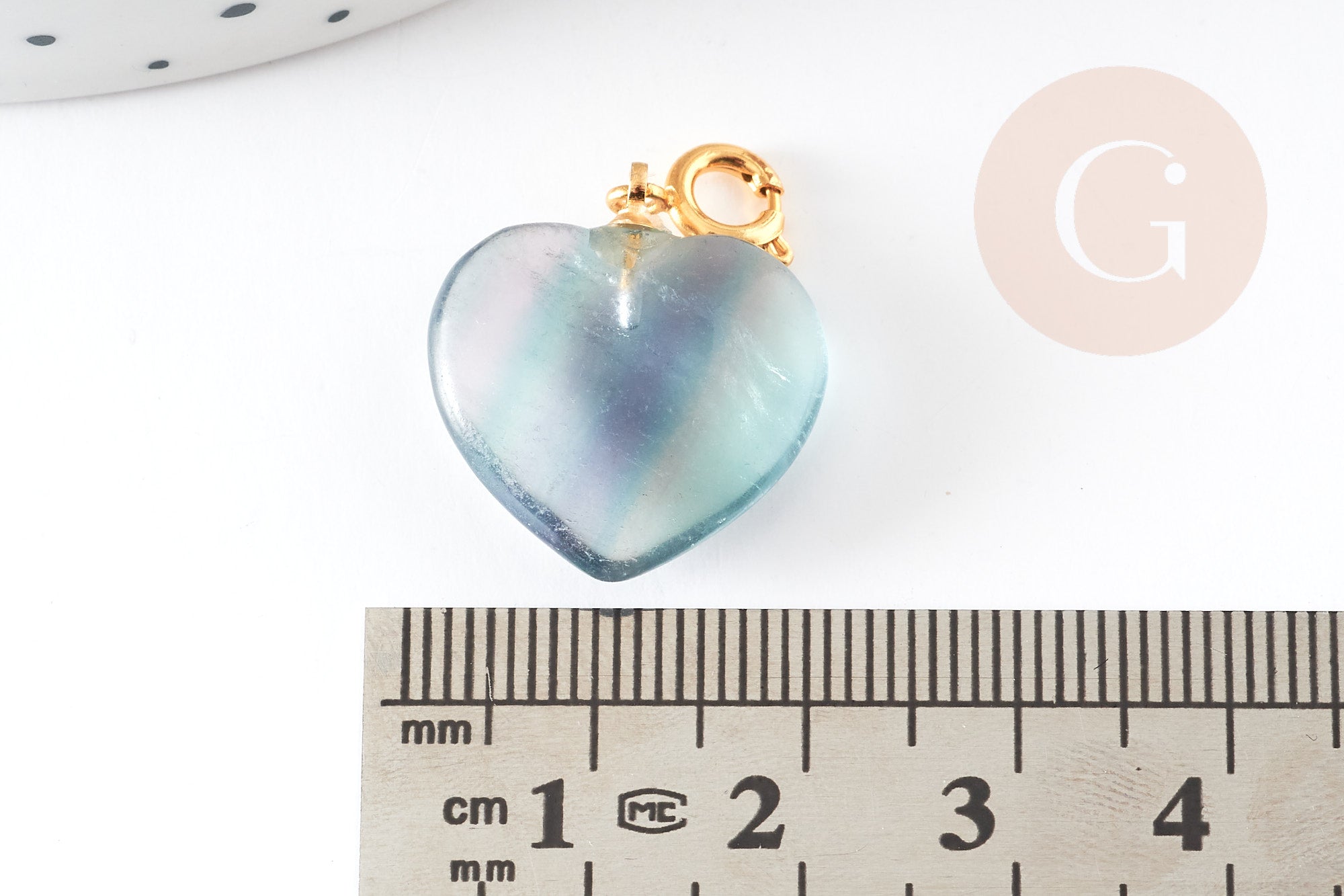Gingerlily Pendentifs G6112 pendentif coeur fluorite violette 17,5mm