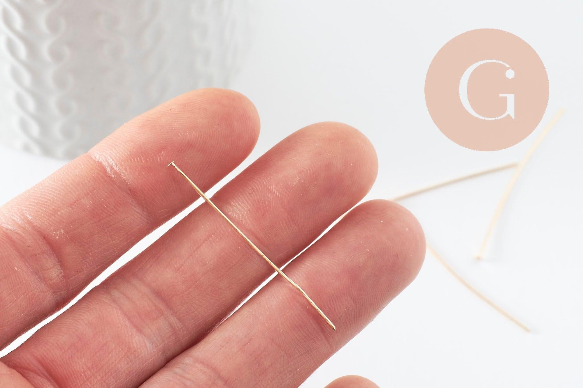 Gingerlily Apprêts G9469 tiges tête clou doré 40mm 10g