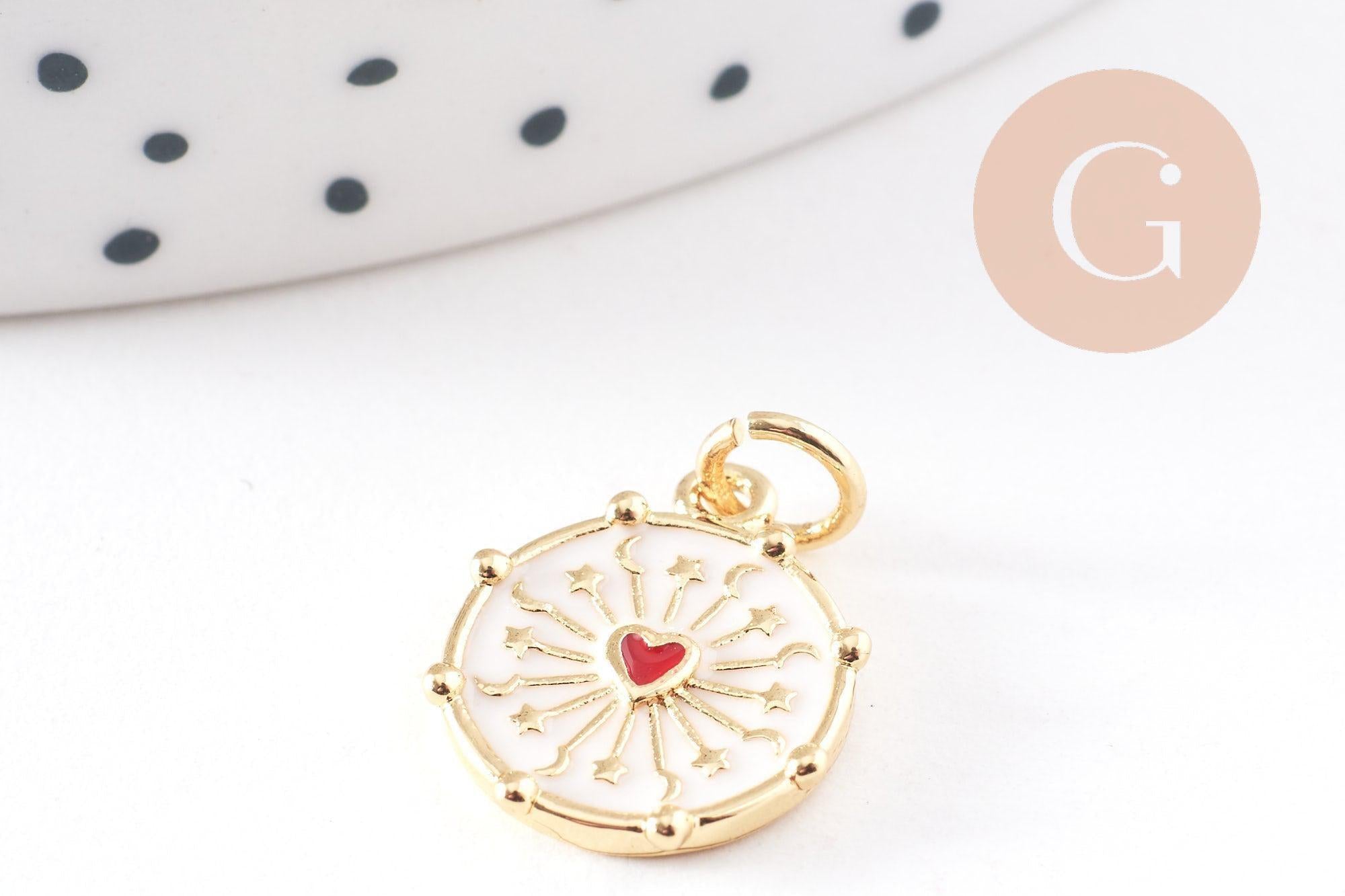 Gingerlily Pendentifs G10169 pendentif médaille coeur sacré 15mm x1
