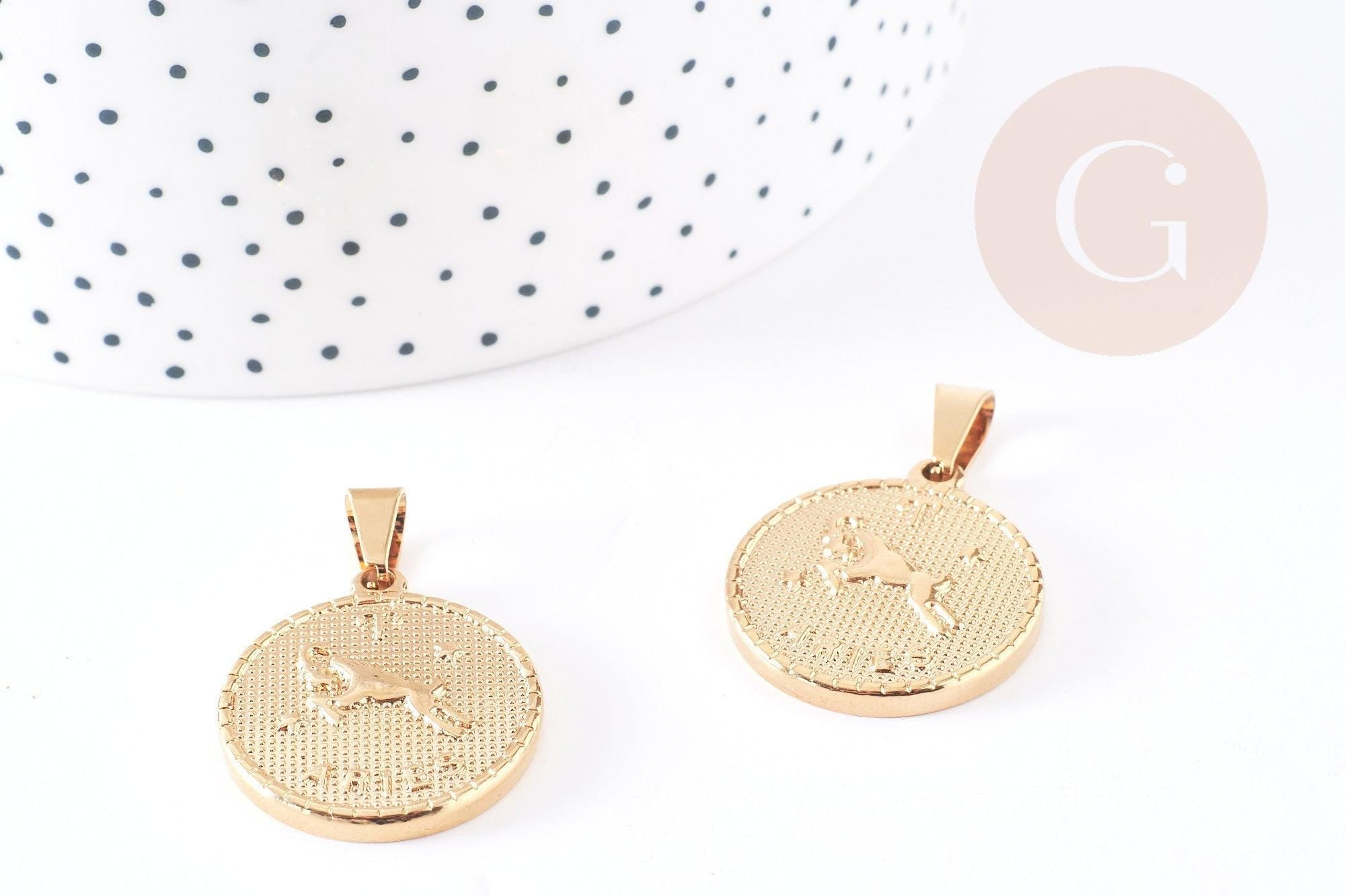 Gingerlily Bijoux personnalisés G6114 médaille Bélier dorée