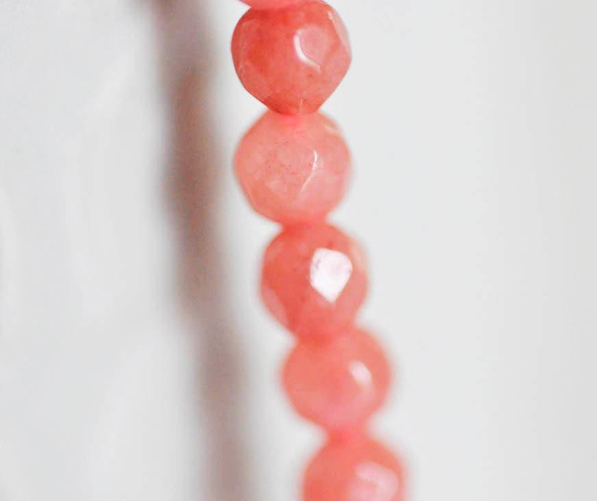 Gingerlily Perles jade rose rodochrosite perle facette 4mm fil