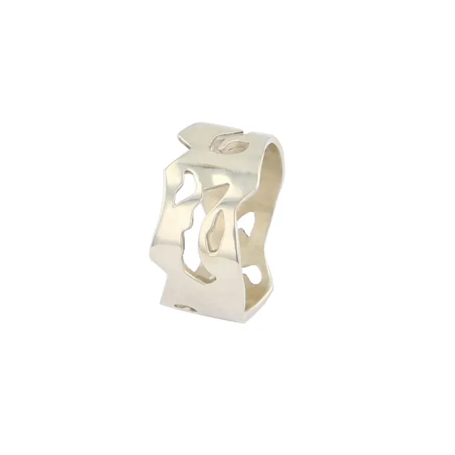 Kajika Alia bague argent 925 large asymétrique ajourée