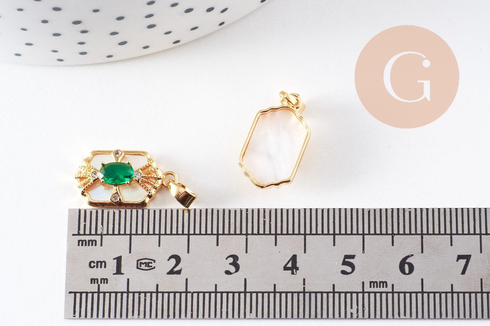 Gingerlily Pendentifs hexagone G10082 nacre 18mm x1