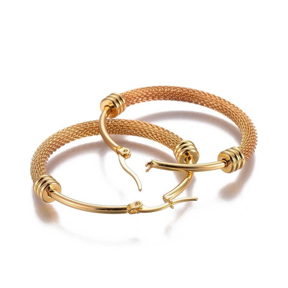 Gingerlily Accessoires G72 créoles maille acier doré 44.5mm paire