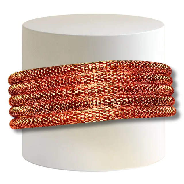 ARTSHOP Cotte de Mailles 10 bracelet élastique mandarine brillant x10