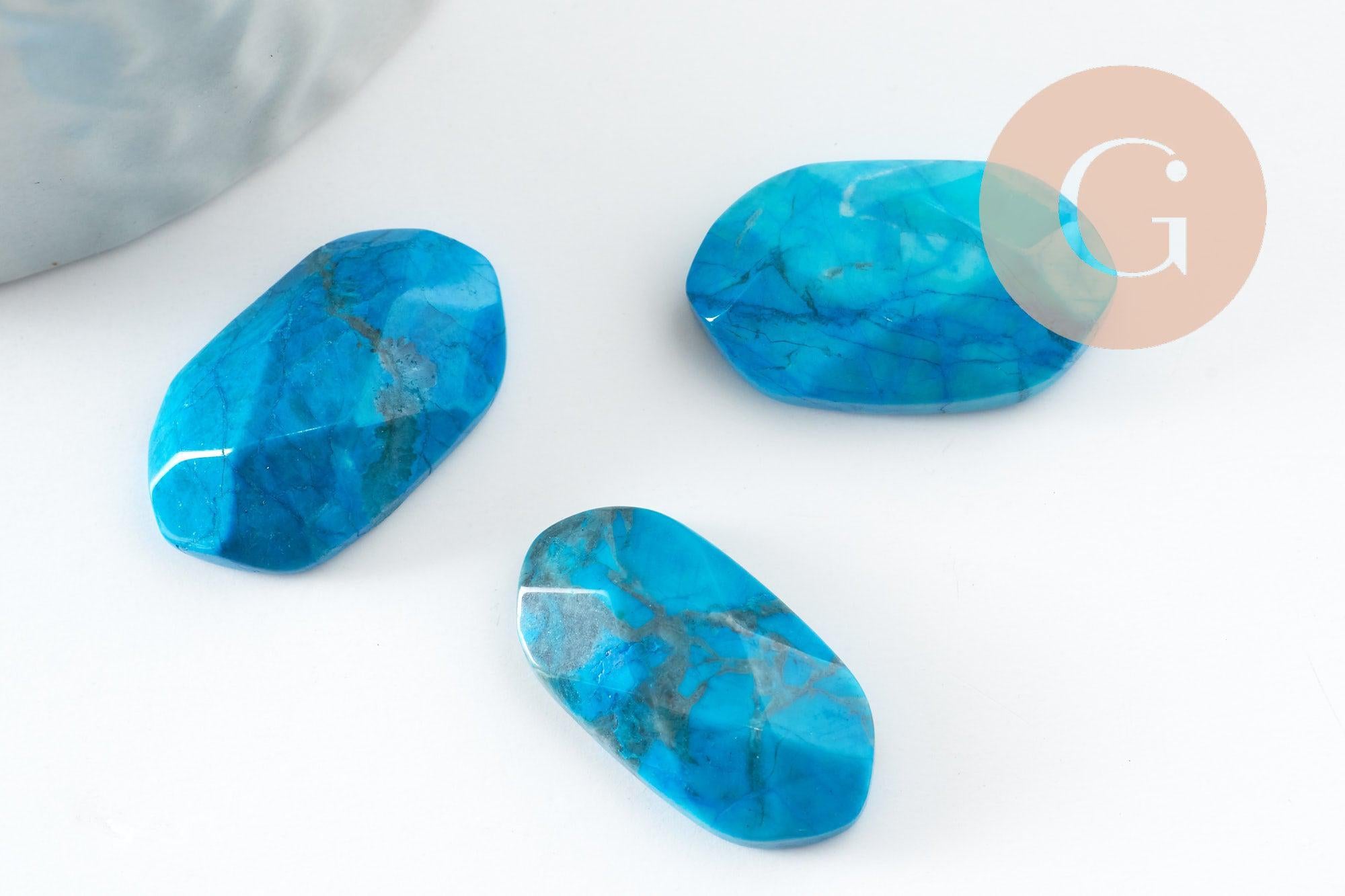 Gingerlily G9963 cabochon howlite turquoise rectangle 21.5mm