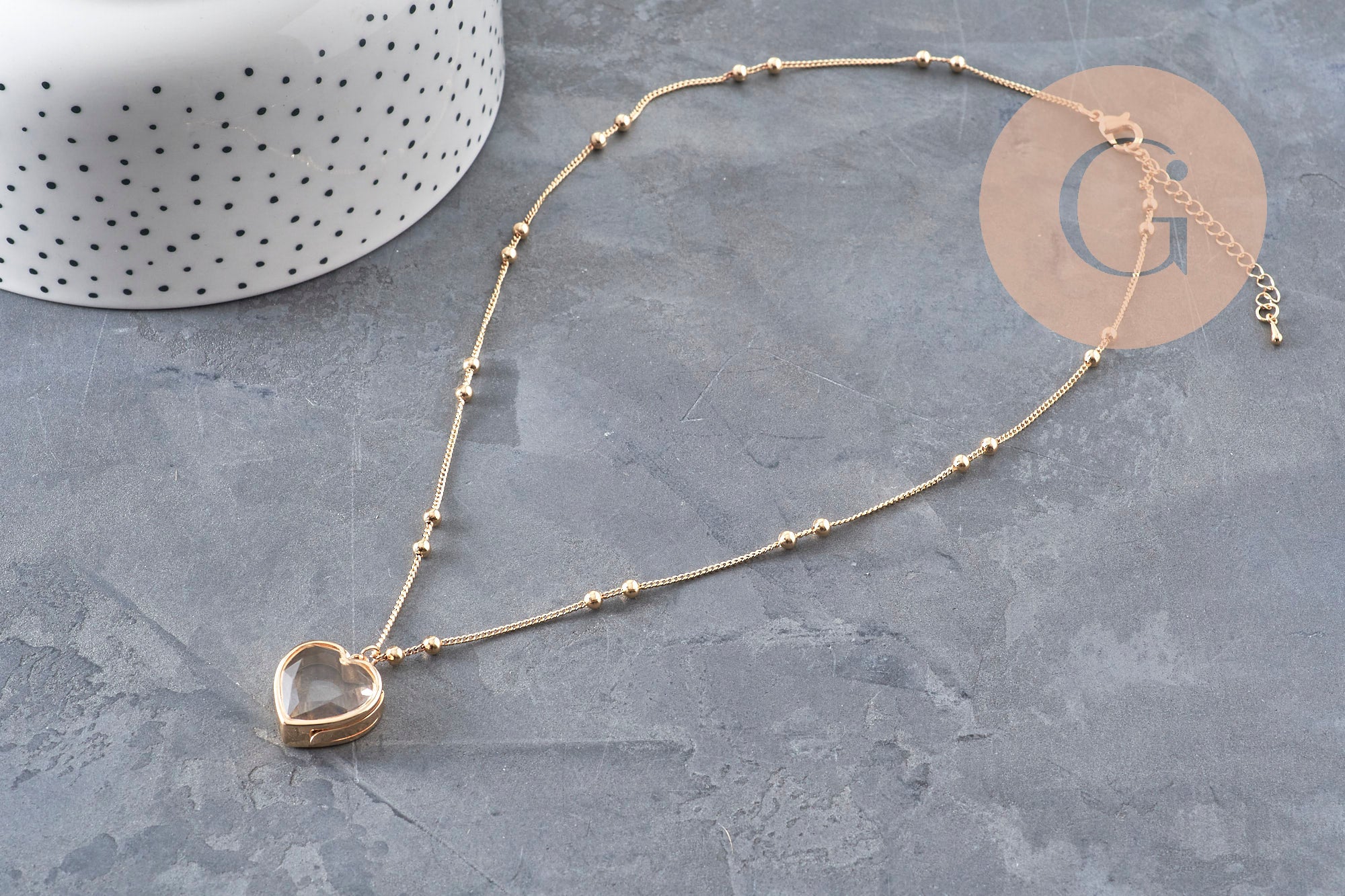 Gingerlily G11088 collier locket cœur doré porte-photo x1