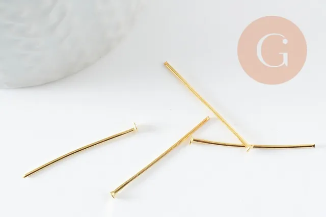 Gingerlily Apprêts tiges tête clou doré 30mm lot 10g
