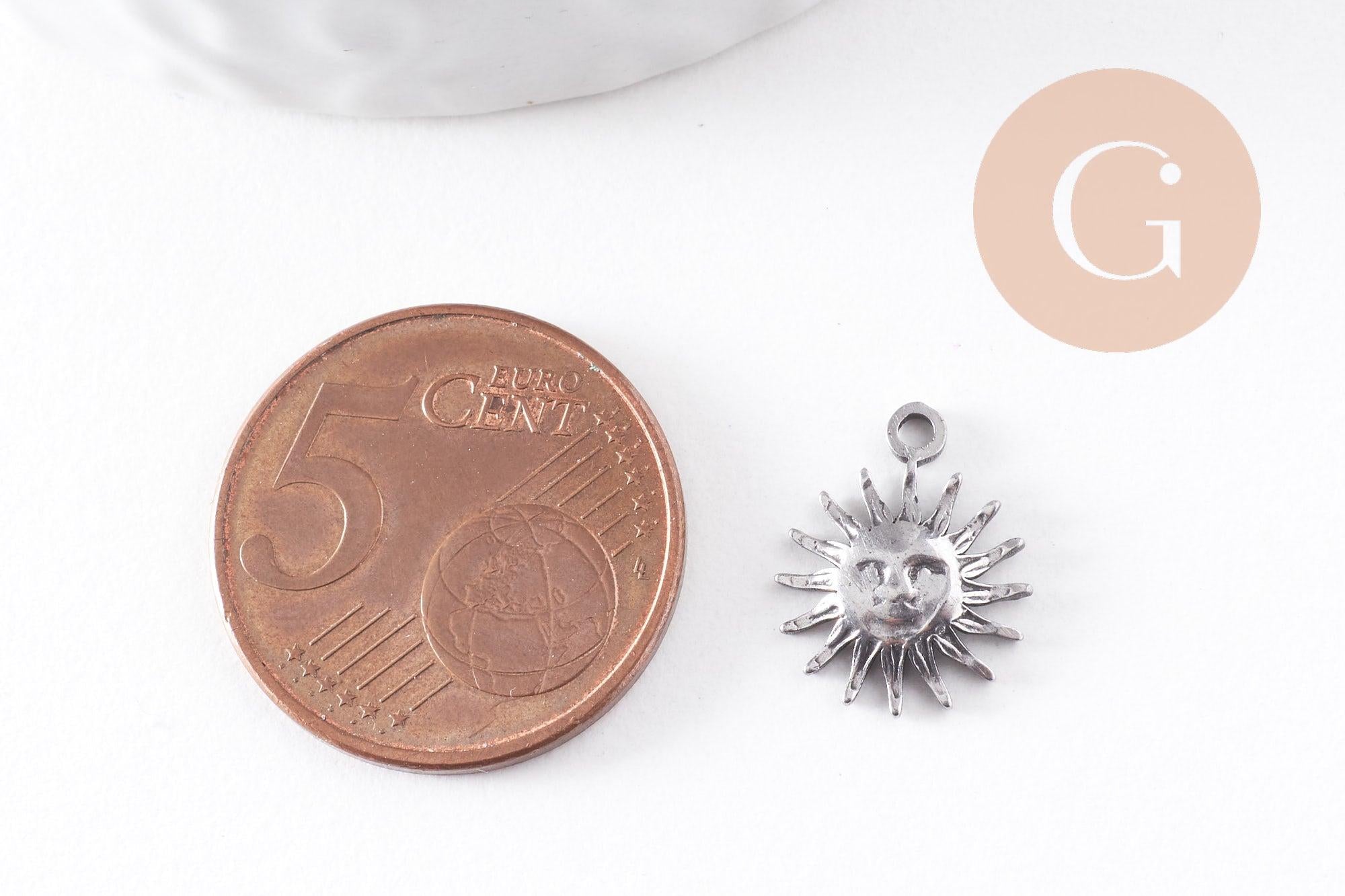 Gingerlily Pendentifs soleil acier inoxydable 14,5 mm x1 platine