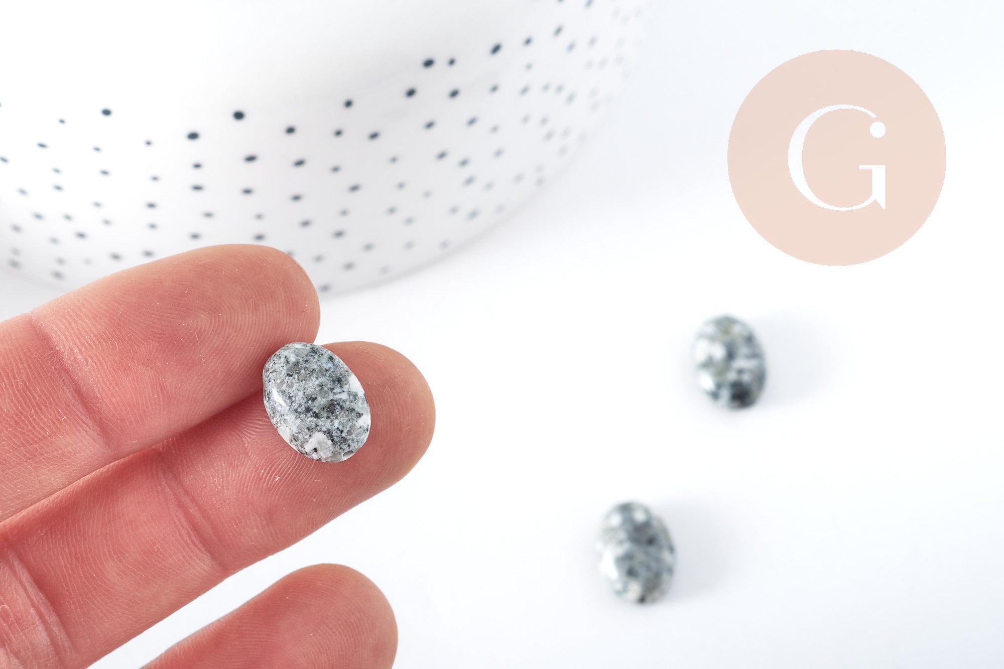 Gingerlily Perles pierre DIY G8279 perle ovale Yooperlite x5