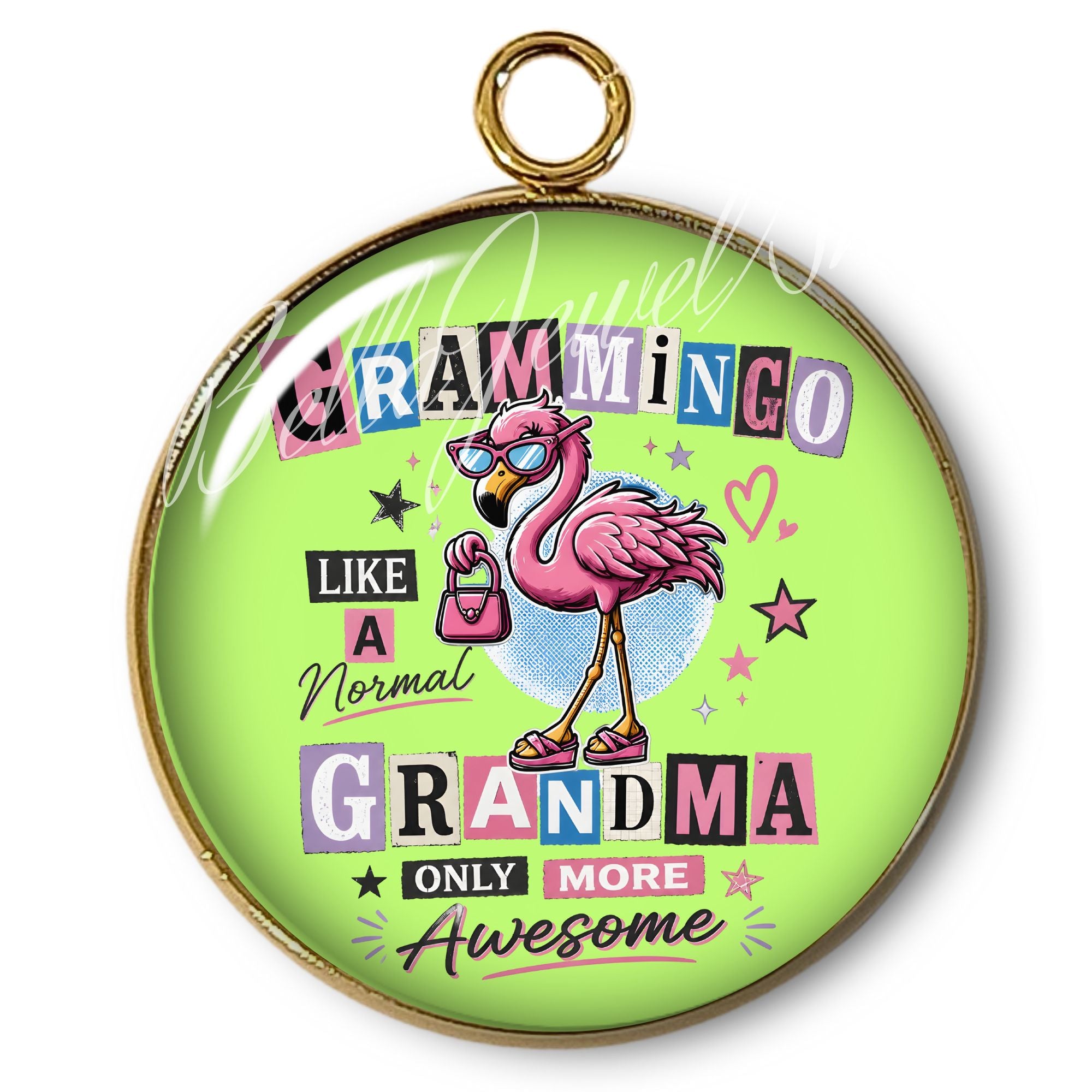 ARTSHOP Intemporel 120 pendentif Grand MA famille plaqué or 31mm