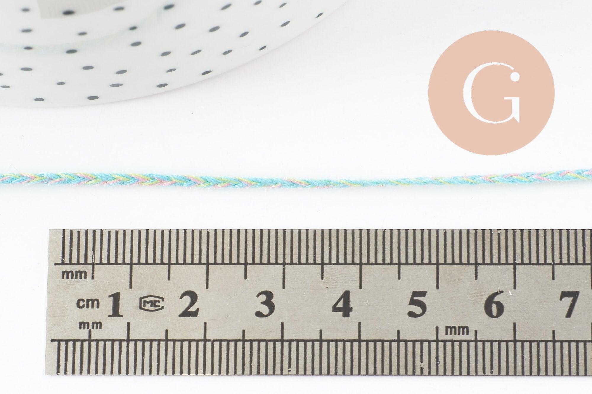Gingerlily G9882 cordon tressé turquoise 2mm polyester 1m
