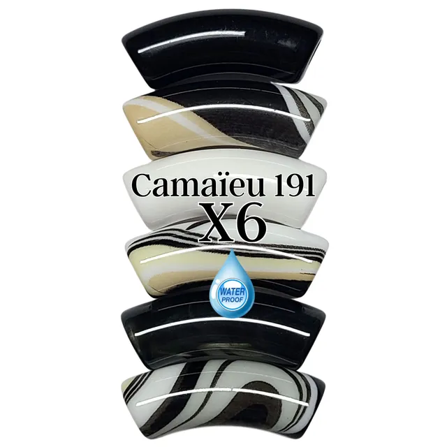 ARTSHOP Camaieux 191 lot 6 tubes incurvés 12mm noir