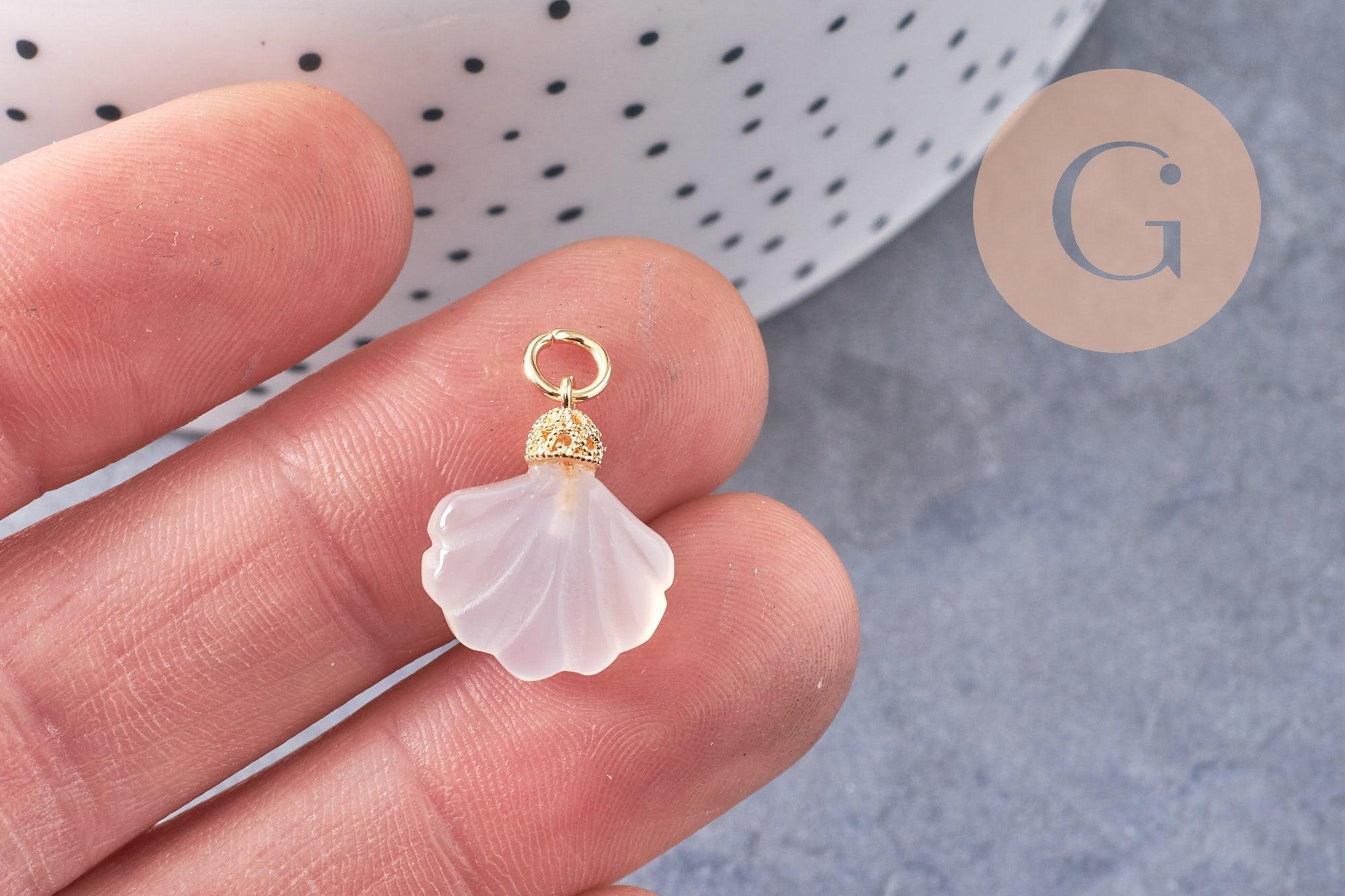 Gingerlily Pendentifs G10395 coquillage agate blanche 17,5mm