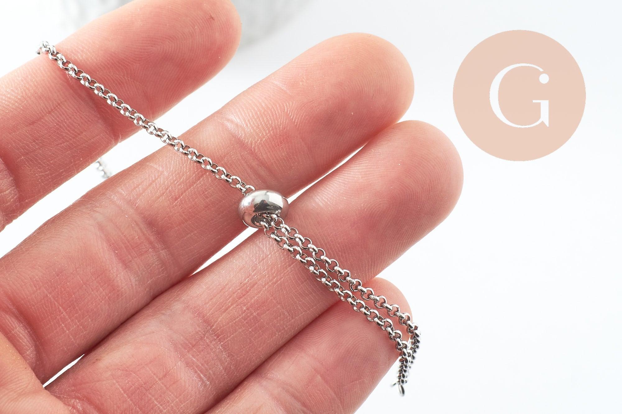 Gingerlily Apprêts G9492 base bracelet acier platine 30,5 cm