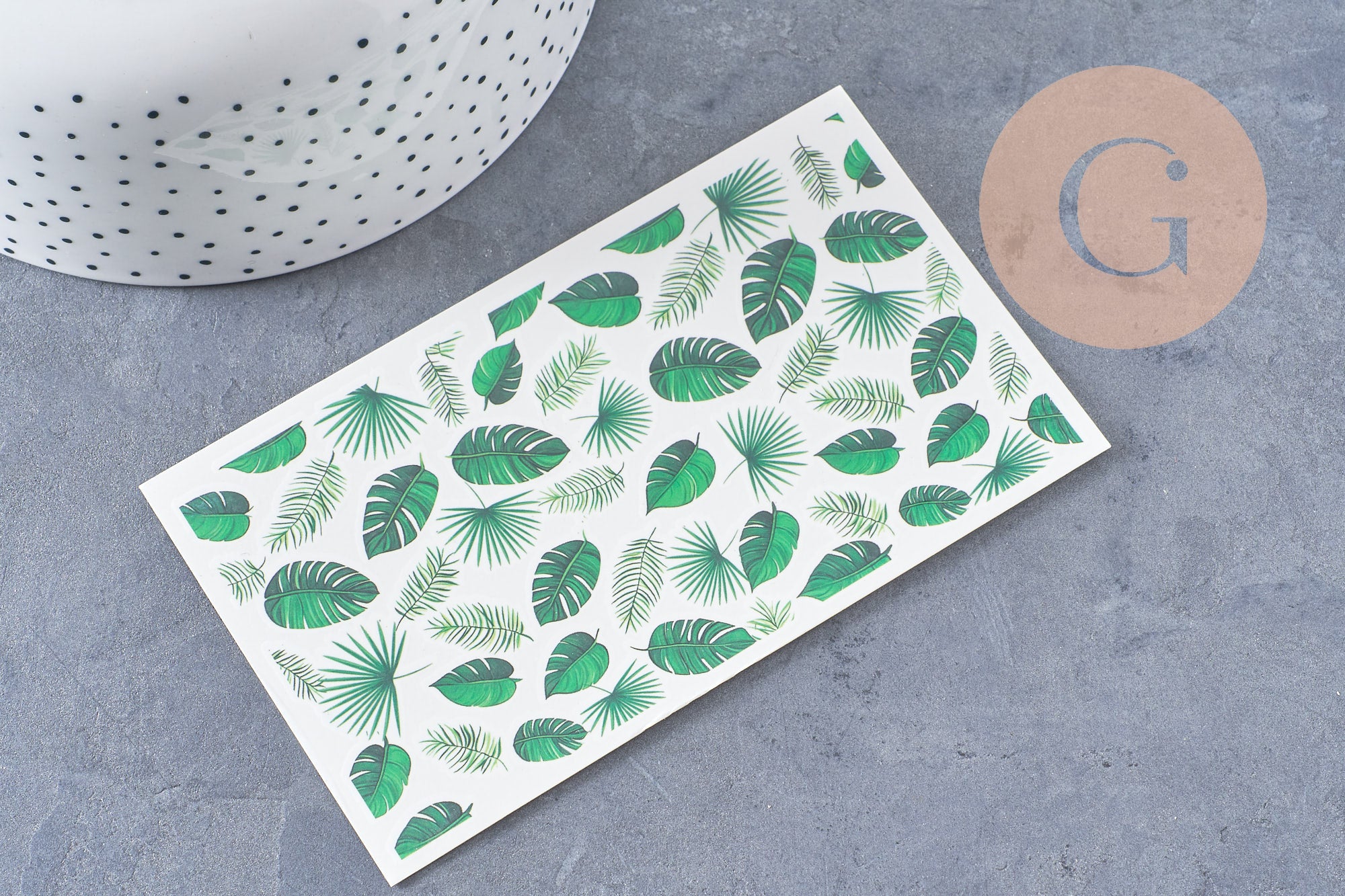 Gingerlily Pâte polymère G10548 feuille tropicale 12x7 cm