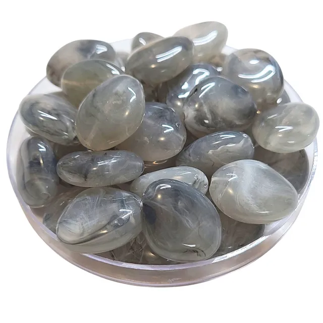 ARTSHOP Galets TIKA 34 perle galet gris fumé x10