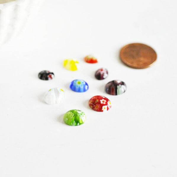 Gingerlily G131 cabochon verre ovale millefiori lot 20