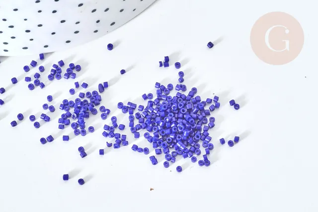 Gingerlily Perles rocaille tube verre bleu roi 8g G7769