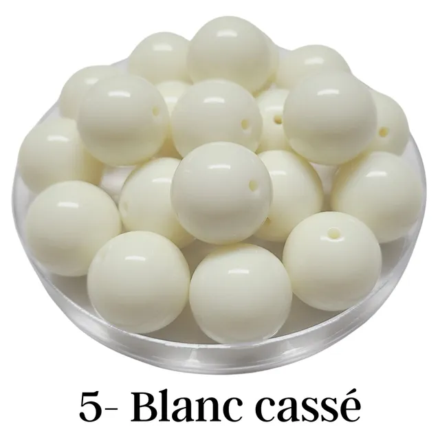ARTSHOP Boules 20MM 5 perle acrylique blanc cassé x1