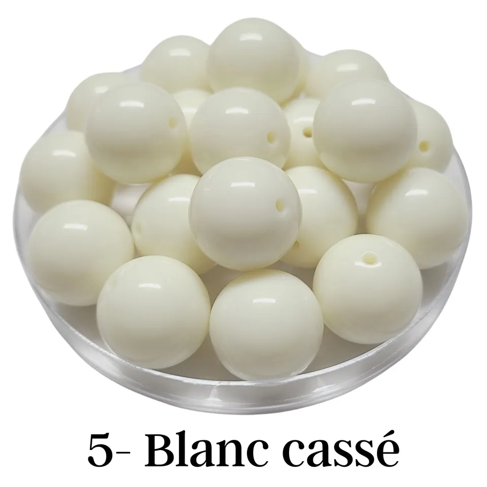ARTSHOP Boules 20MM 5 perle acrylique blanc cassé x1