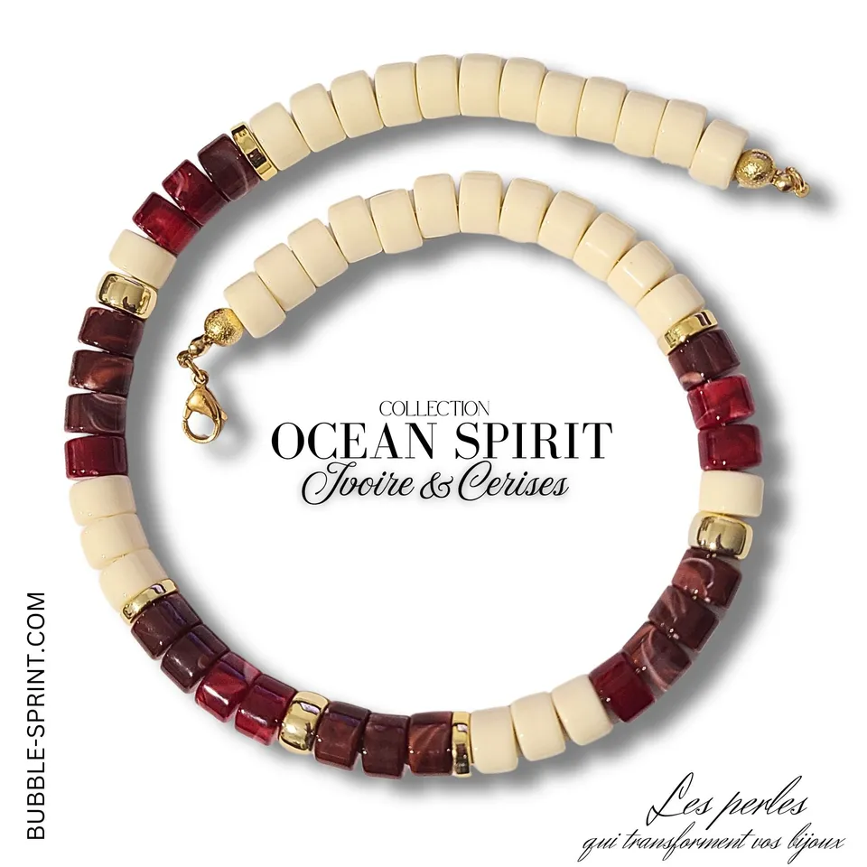 ARTSHOP Bijoux en KITS Ocean Spirit collier ivoire cerises 50cm