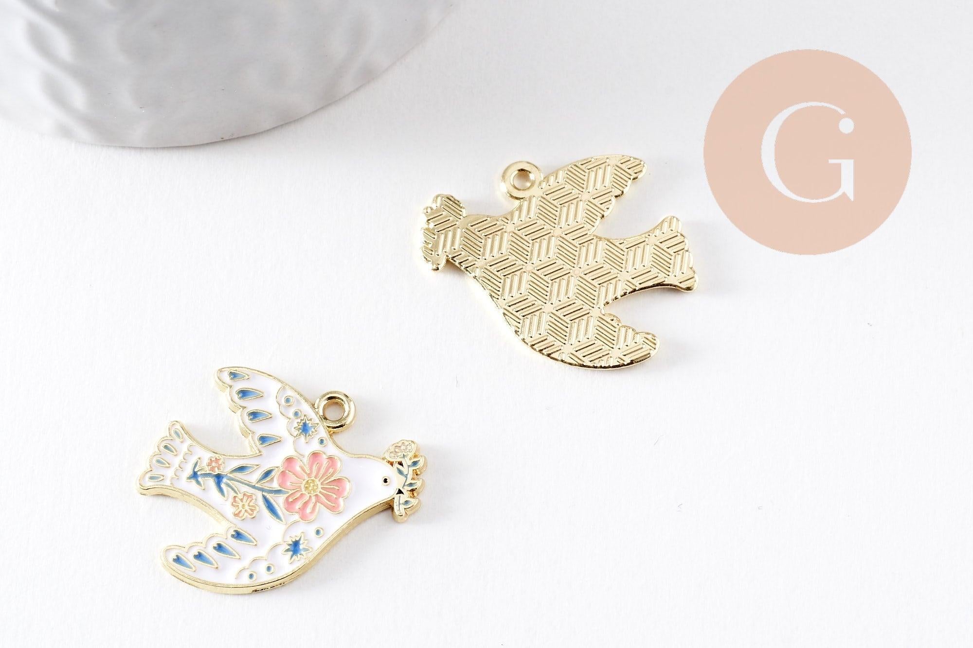Gingerlily Pendentifs G10041 pendentif colombe blanche lot 2