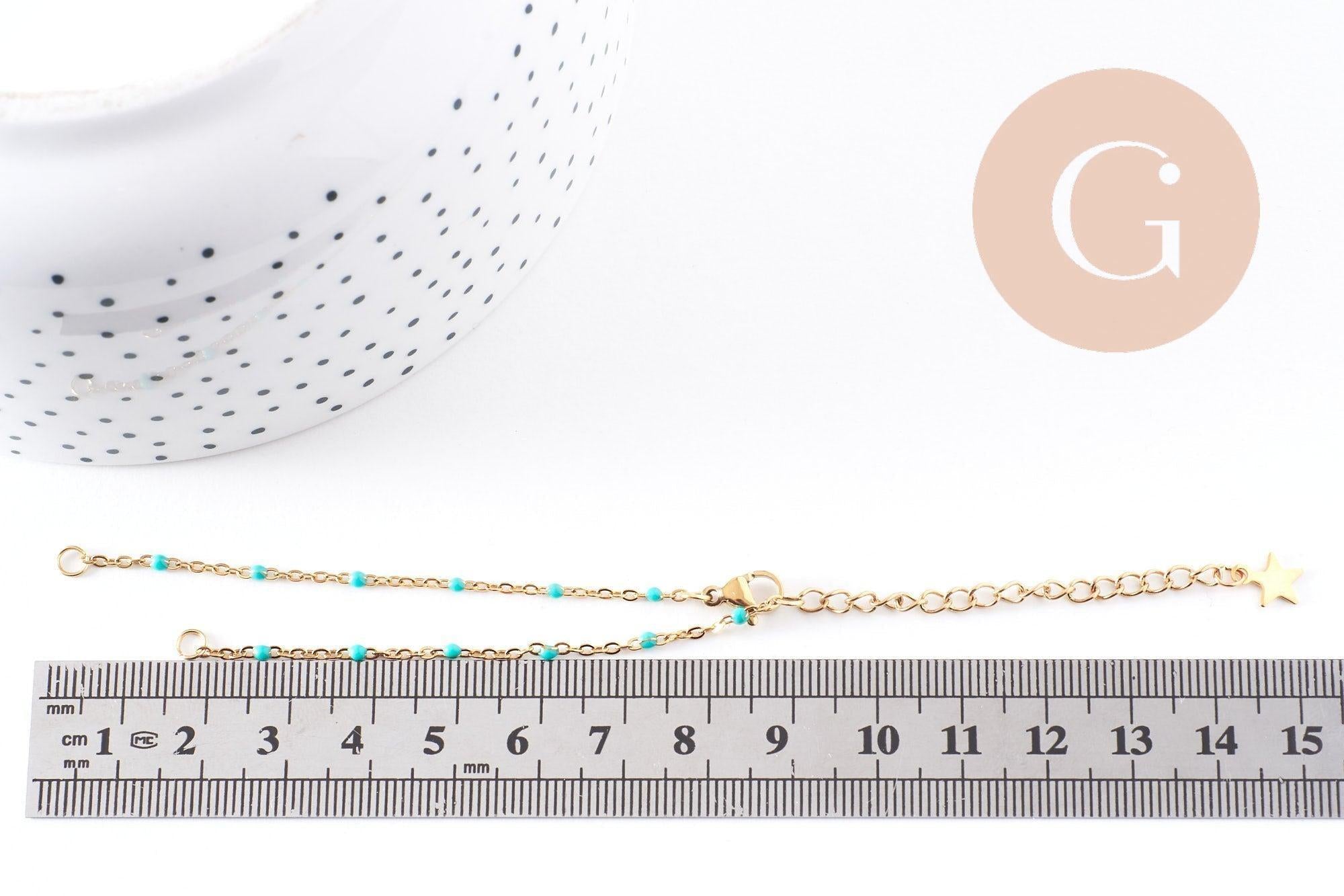 Gingerlily Perles G10239 base bracelet acier doré jaune 16,5cm x1