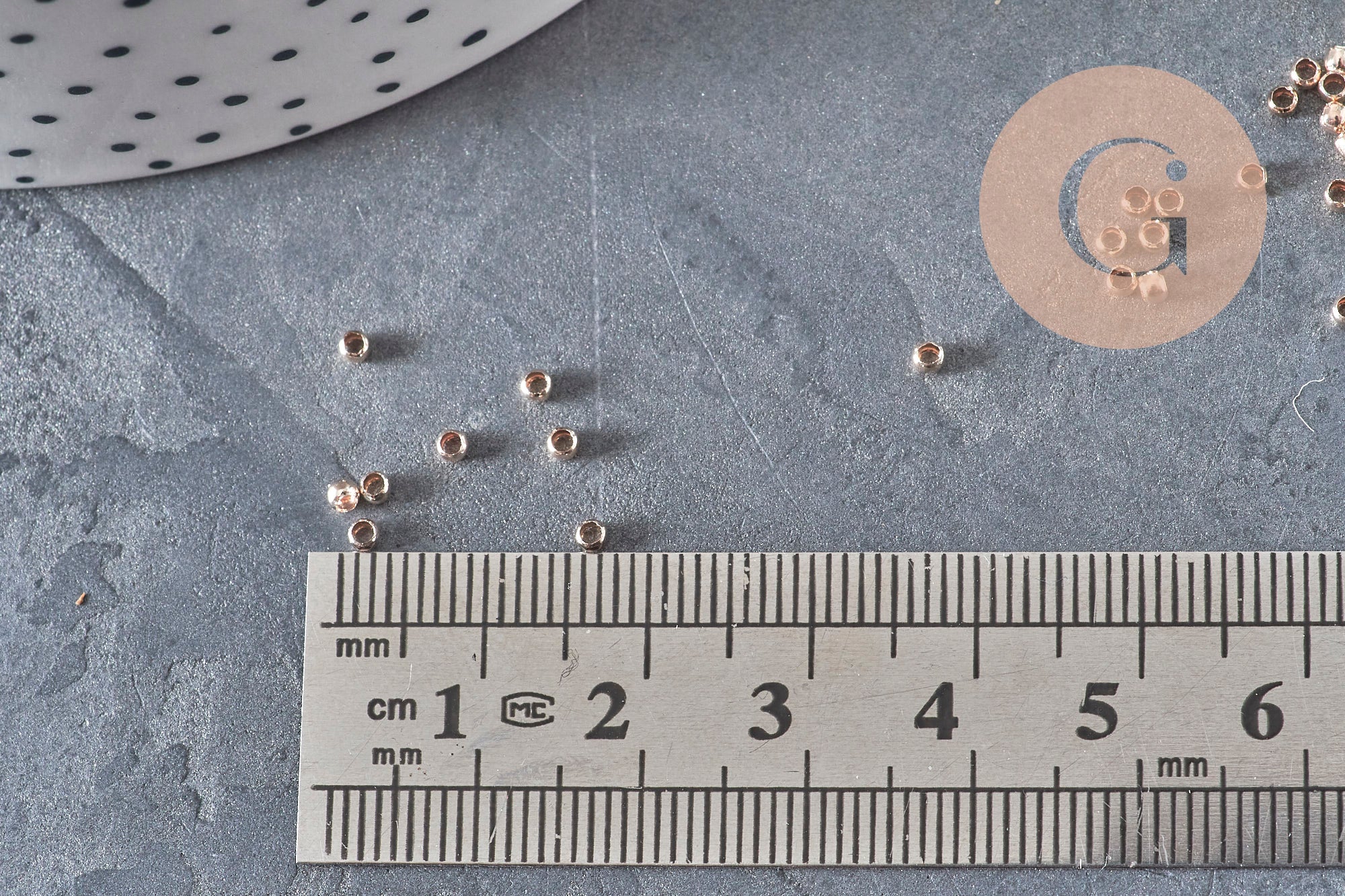 Gingerlily Perles à écraser laiton or rose 2mm x1g