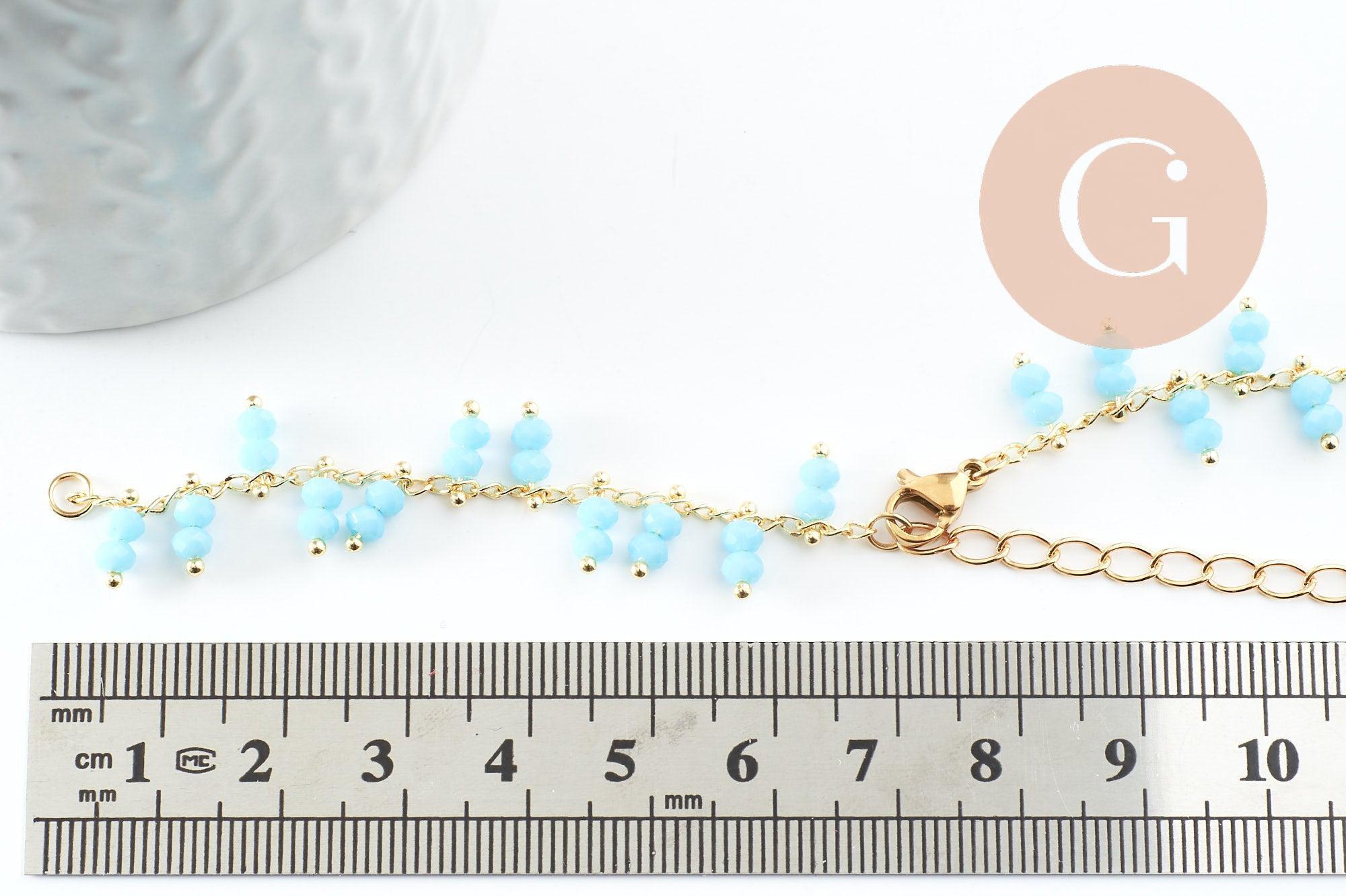 Gingerlily Apprêts base bracelet cheville laiton doré 16,2cm