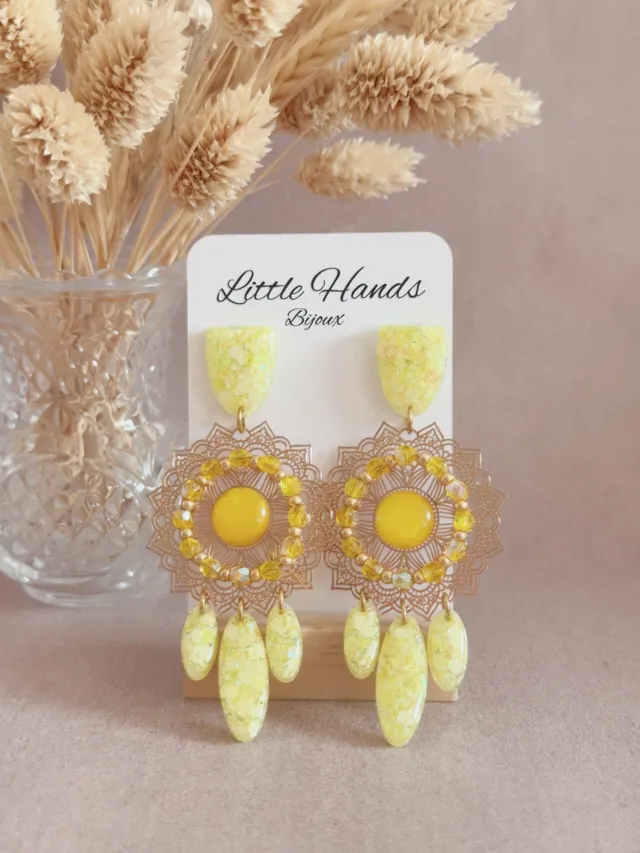 Little Hands Bijoux Elia boucles d'oreilles Lemon Fizz jaune