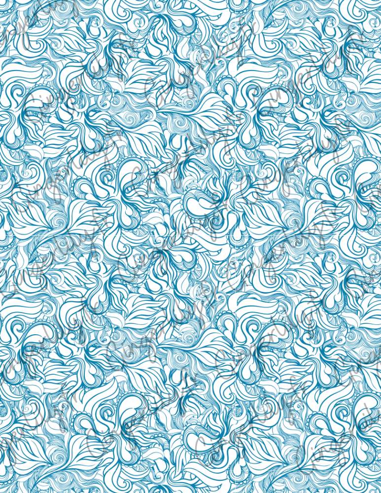 Gingerlily Pâte polymère feuille transfert vagues bleues G10790