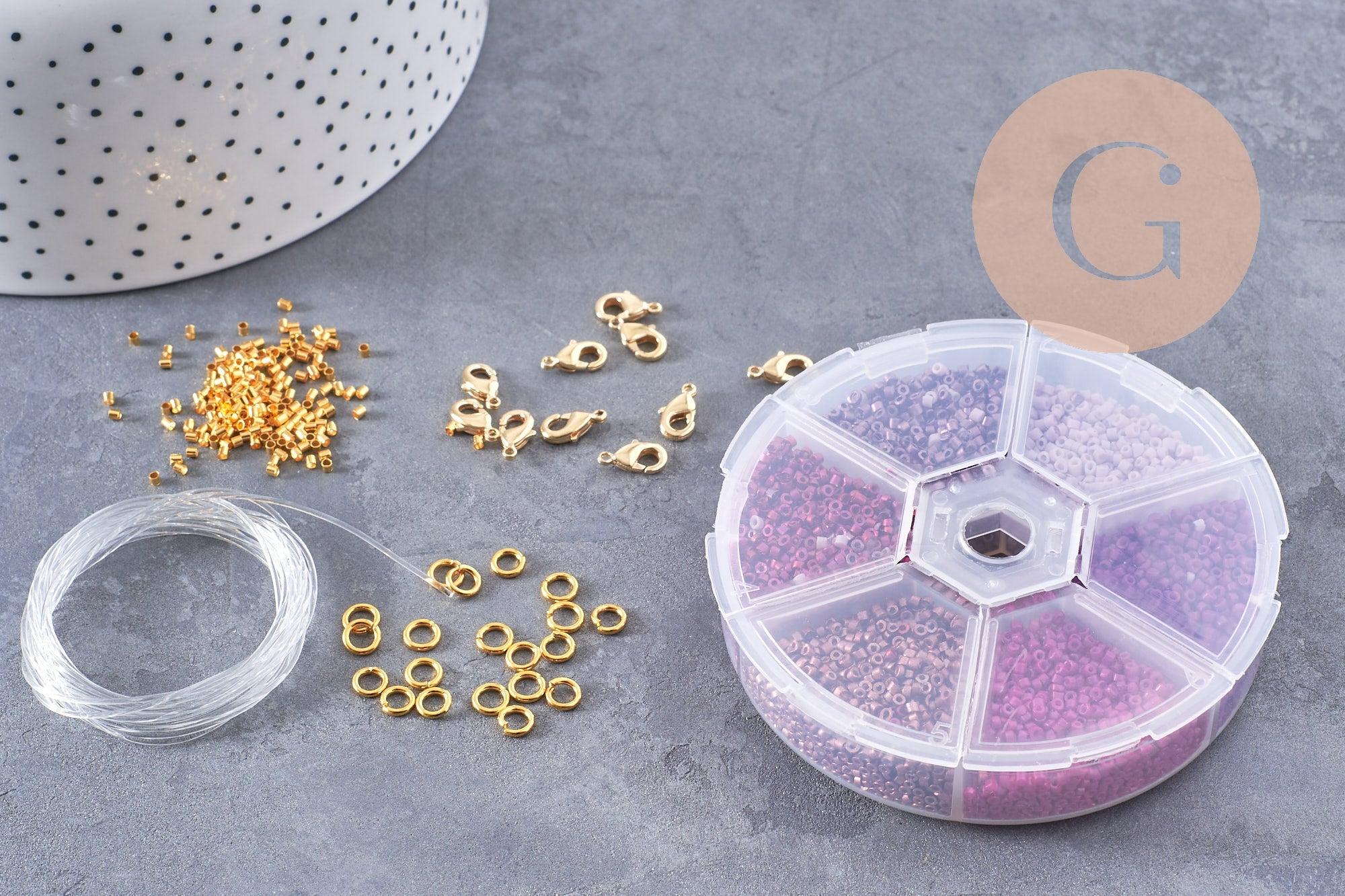 Gingerlily Kit G9191 perles rocaille tube verre mix violet