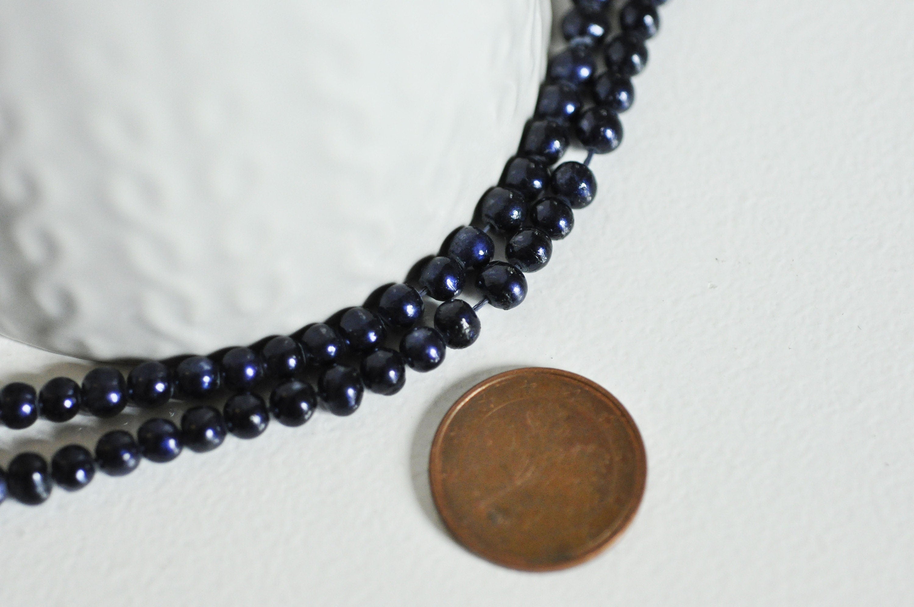 Gingerlily Perles G1256 perles eau douce noires 4mm fil 38cm