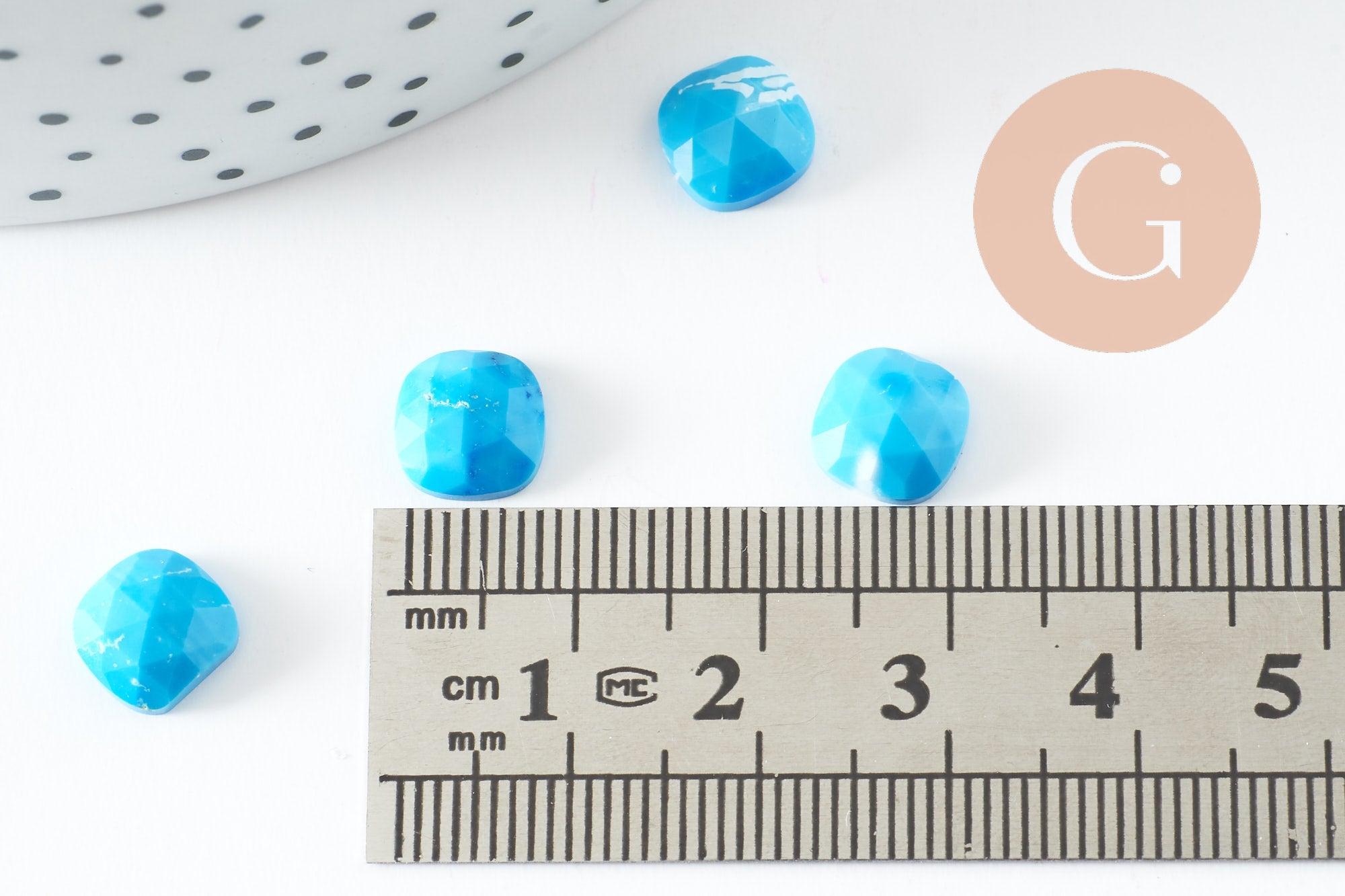 Gingerlily G9686 cabochon turquoise carré 8x8 mm x1