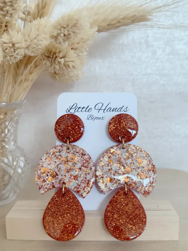 Little Hands Bijoux Trinity boucles d'oreilles Pêche Melba rosé
