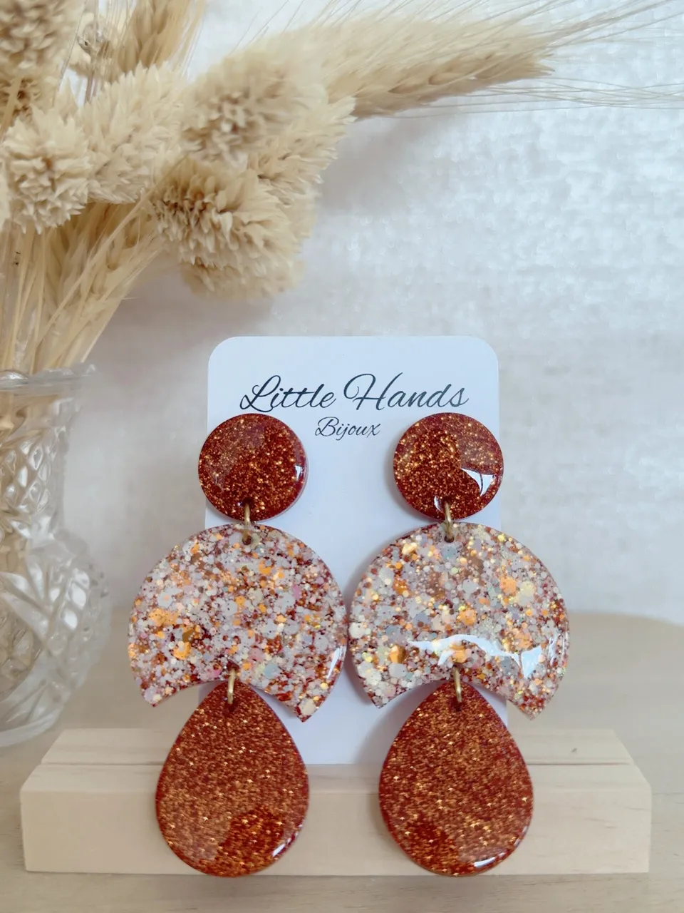 Little Hands Bijoux Trinity boucles d'oreilles Pêche Melba rosé