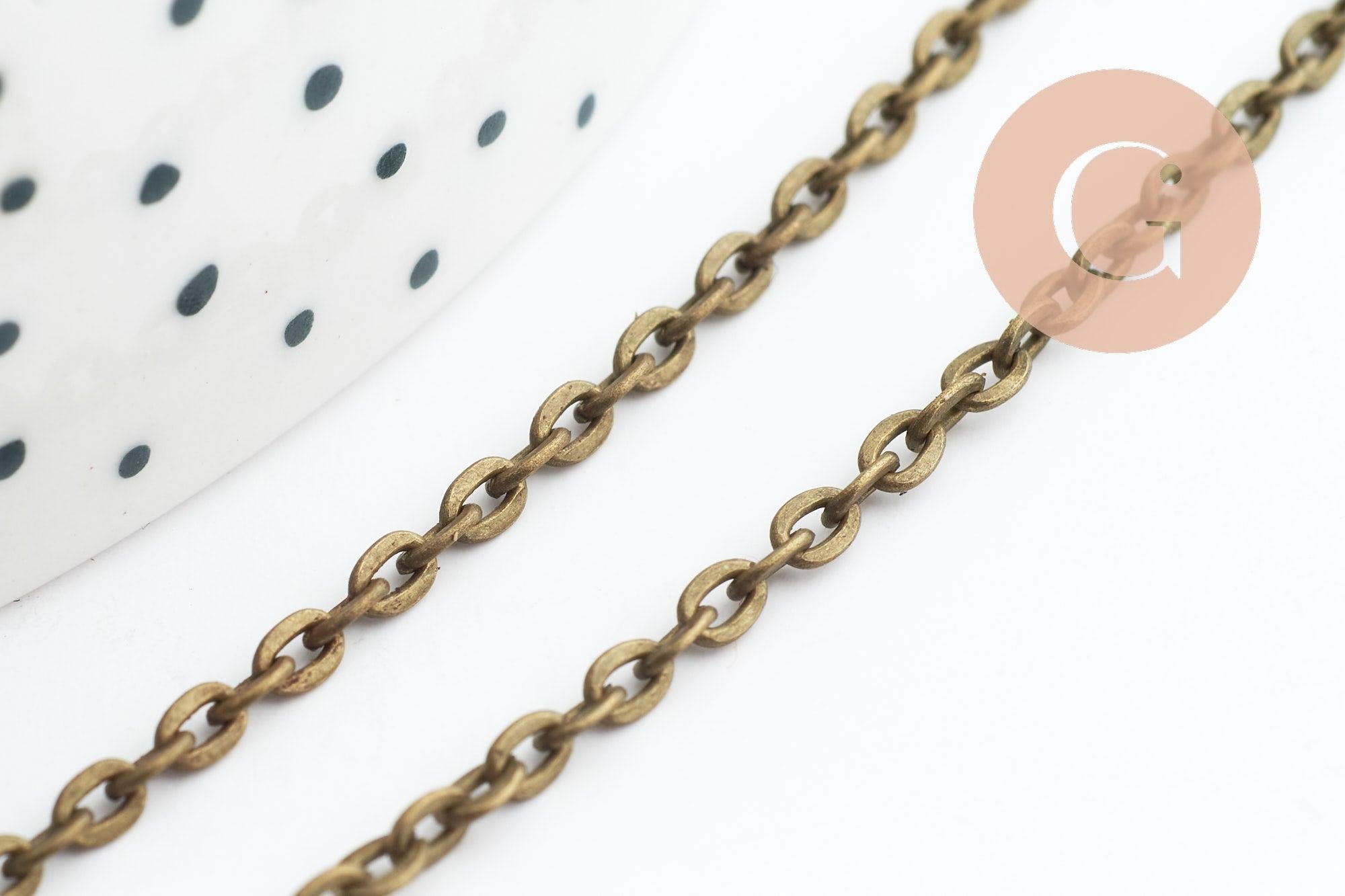 Gingerlily Chaînes forçat chaîne bronze 3mm 5 mètres
