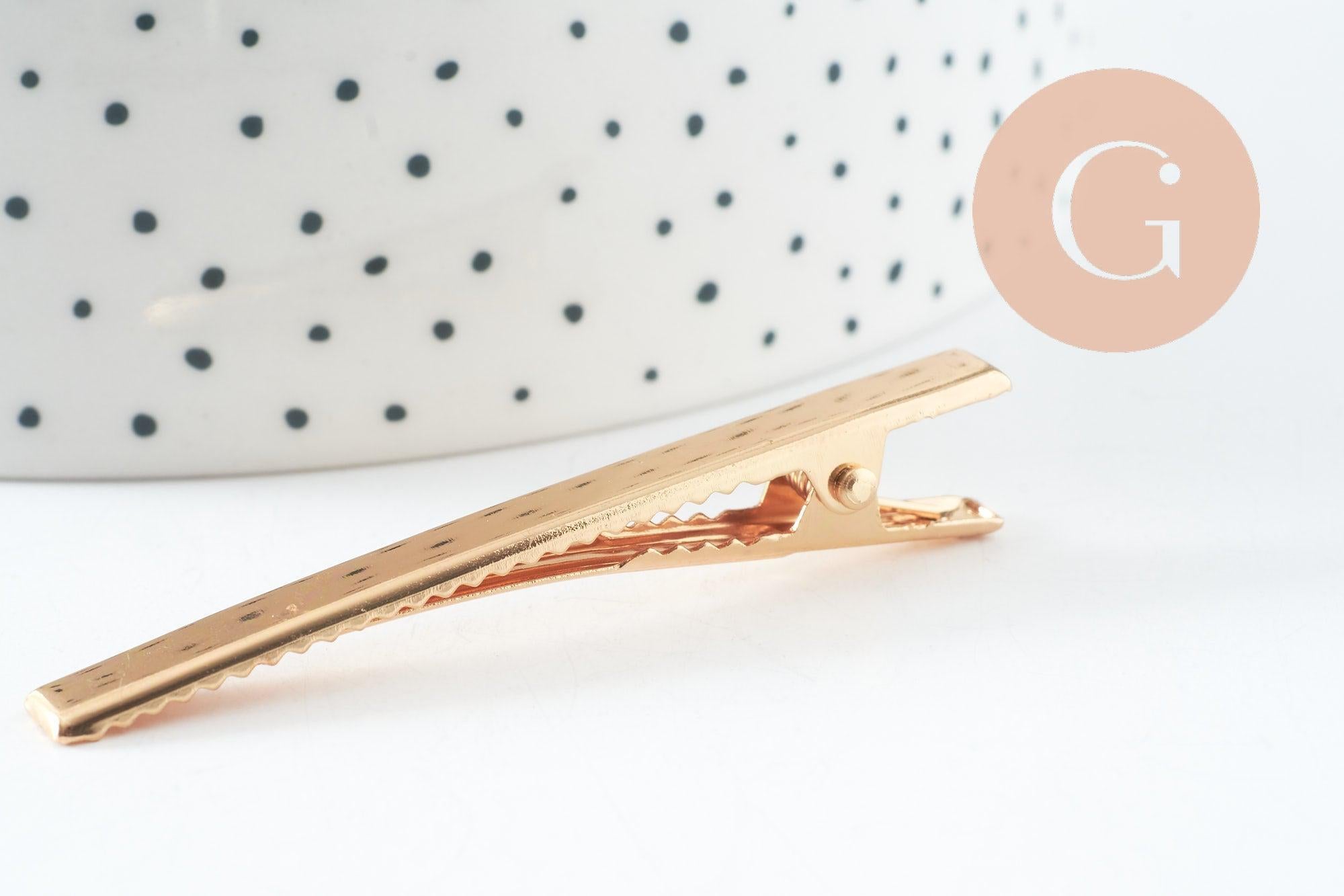Gingerlily Support barrette pince doré 60mm lot de 2