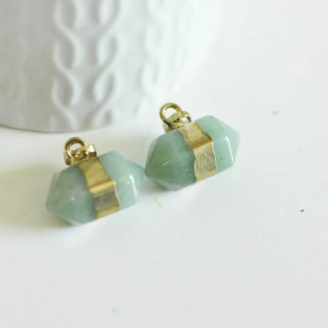 Gingerlily pointe aventurine verte pendentif 22mm pierre naturelle