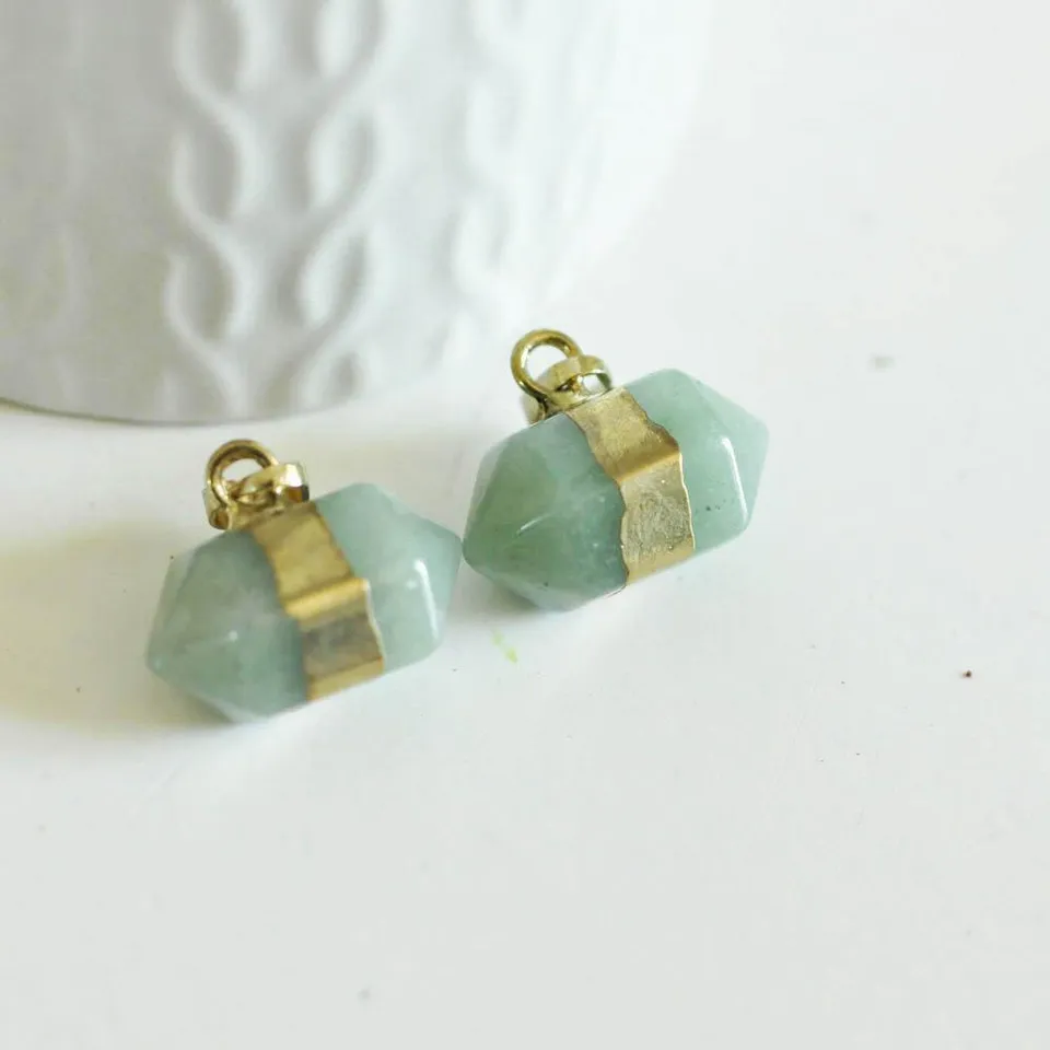 Gingerlily pointe aventurine verte pendentif 22mm pierre naturelle