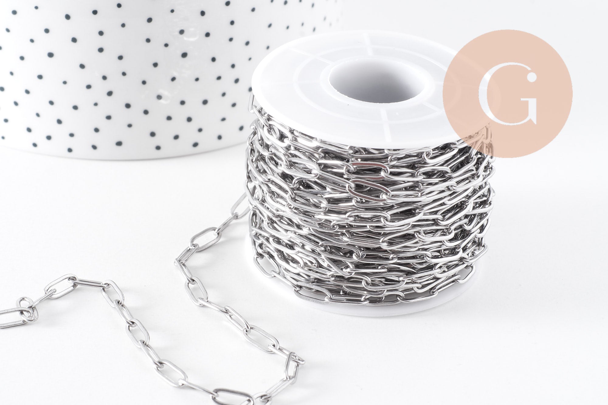 Gingerlily Chaînes DIY Maille rectangle G10679 chaîne platine 9,7mm 1m