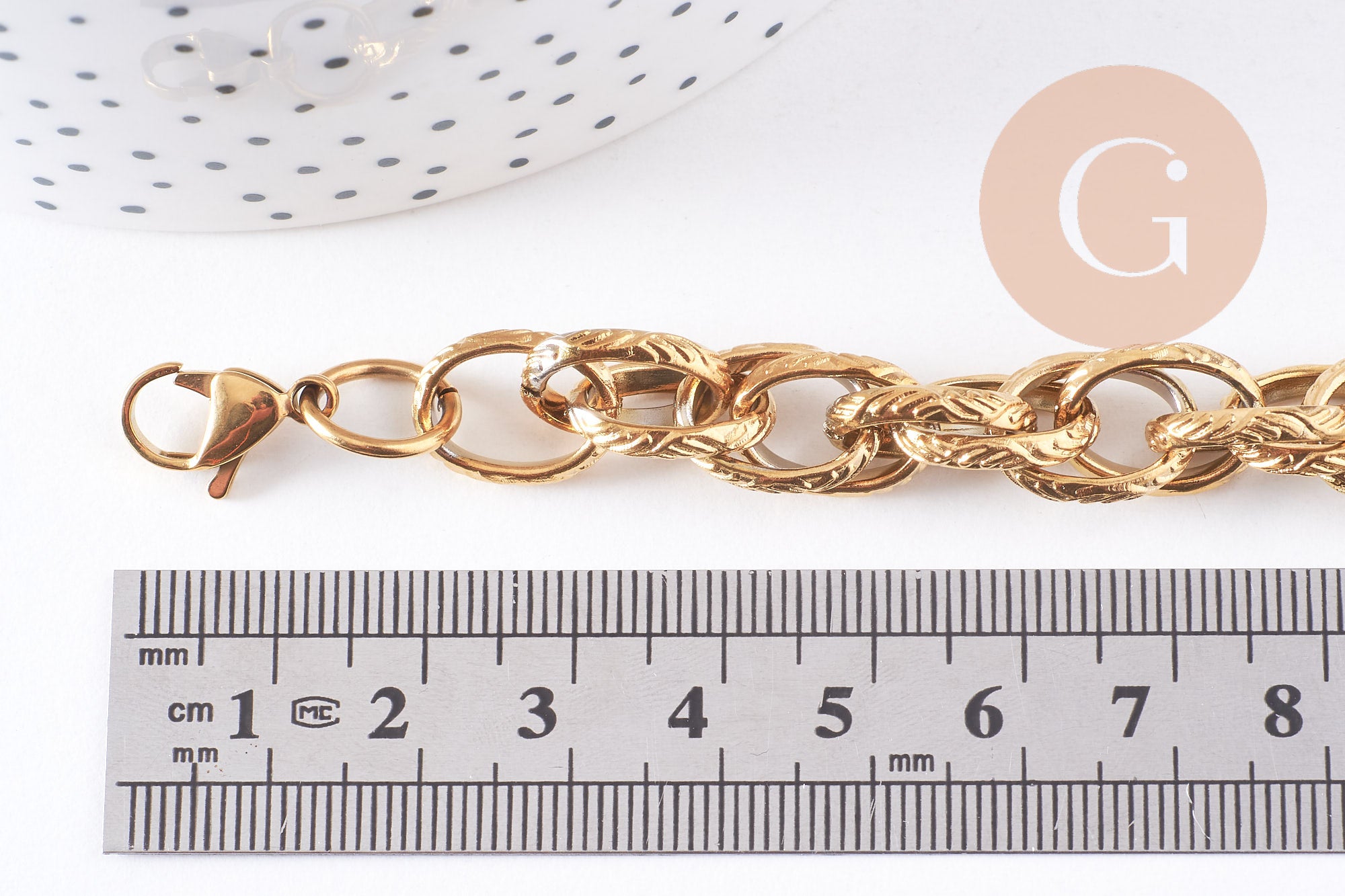 Gingerlily Perles G4197 bracelet grosse maille doré 20,5cm x1
