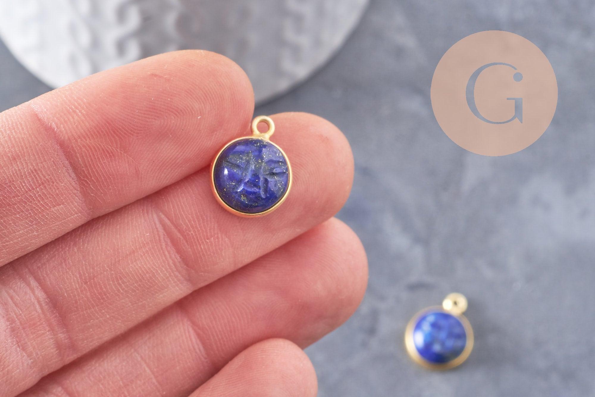 Gingerlily Pendentifs visage lune G9876 lapis lazuli 19mm x1