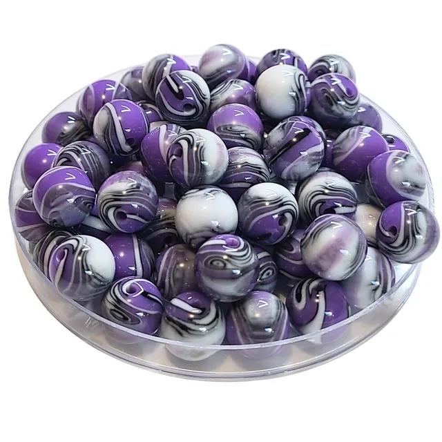 ARTSHOP Boules 12MM 343 Swirl perle blanc mauve x20