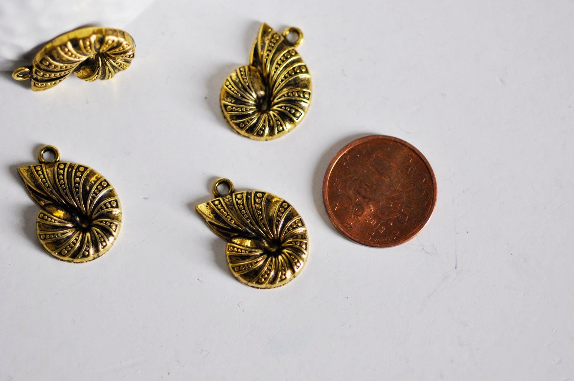 Gingerlily Pendentif coquillage G1302 doré 23mm x5