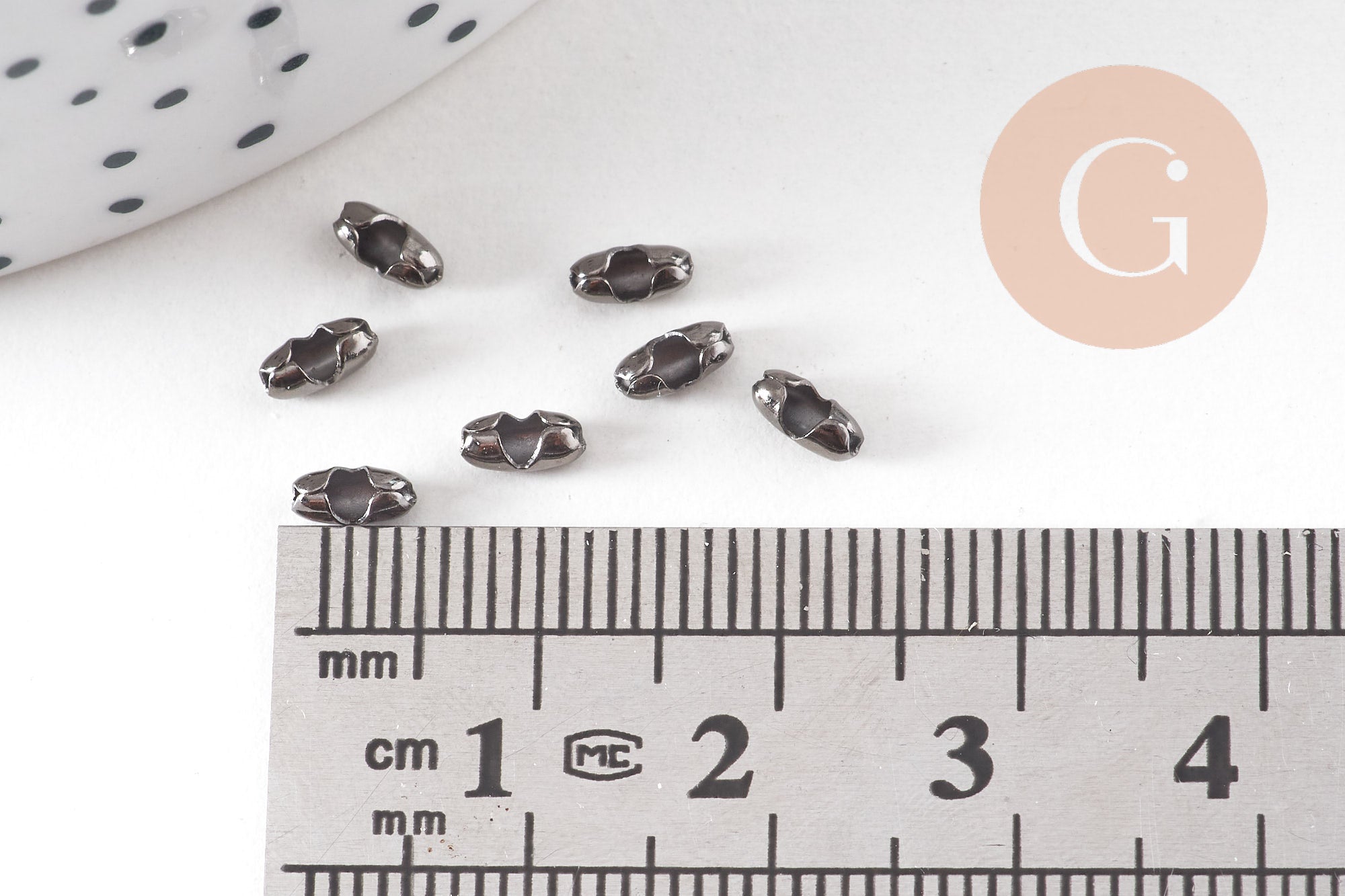 Gingerlily Apprêts bijoux DIY G10898 connecteur chaîne billes 6x5mm x50