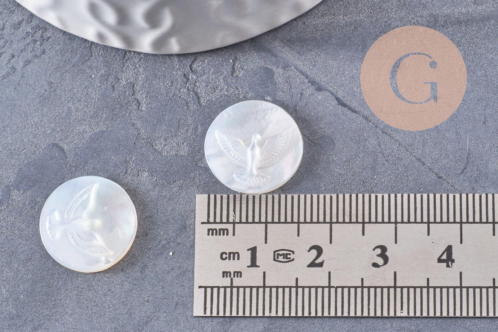 Gingerlily G9971 cabochon nacre colombe blanc 15,5mm